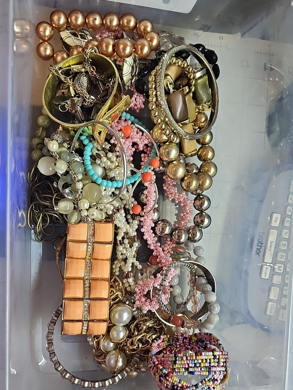 2lb Wearable Costume Jewelry For Resell Or Crafting- #18